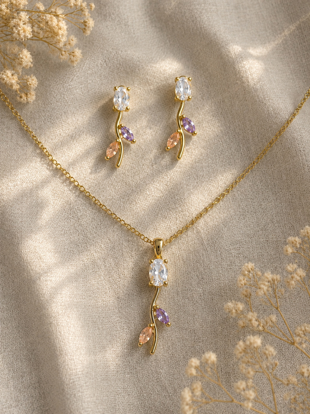 Tulip Bloom Necklace Set