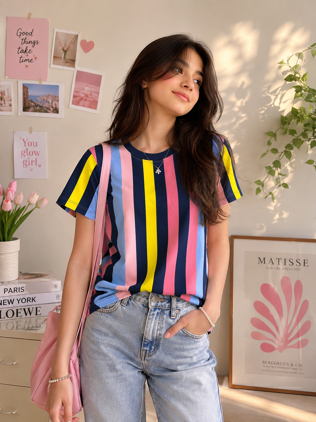 Pastel Stripe Girls T-Shirt
