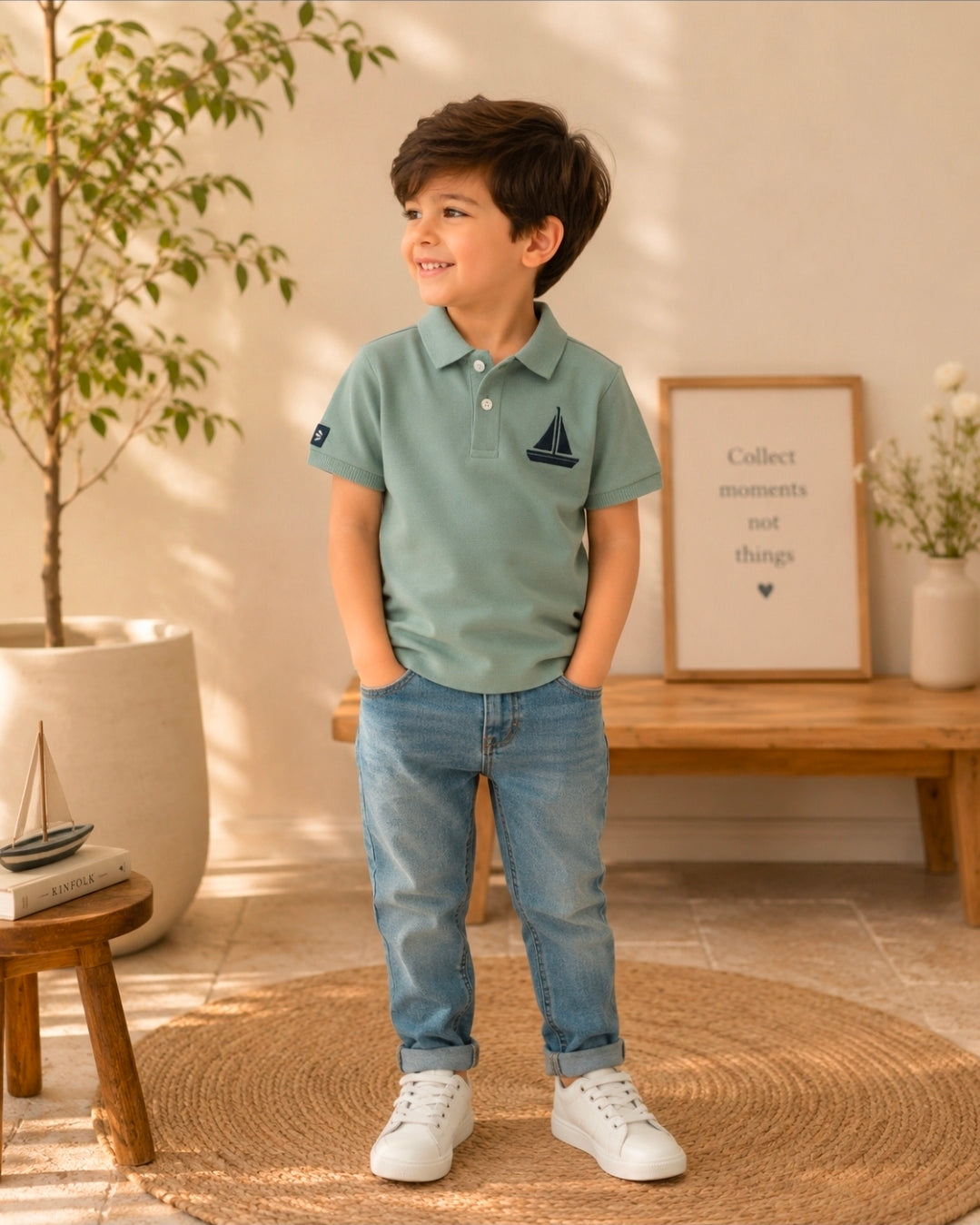 Boys Sailboat Polo Shirt