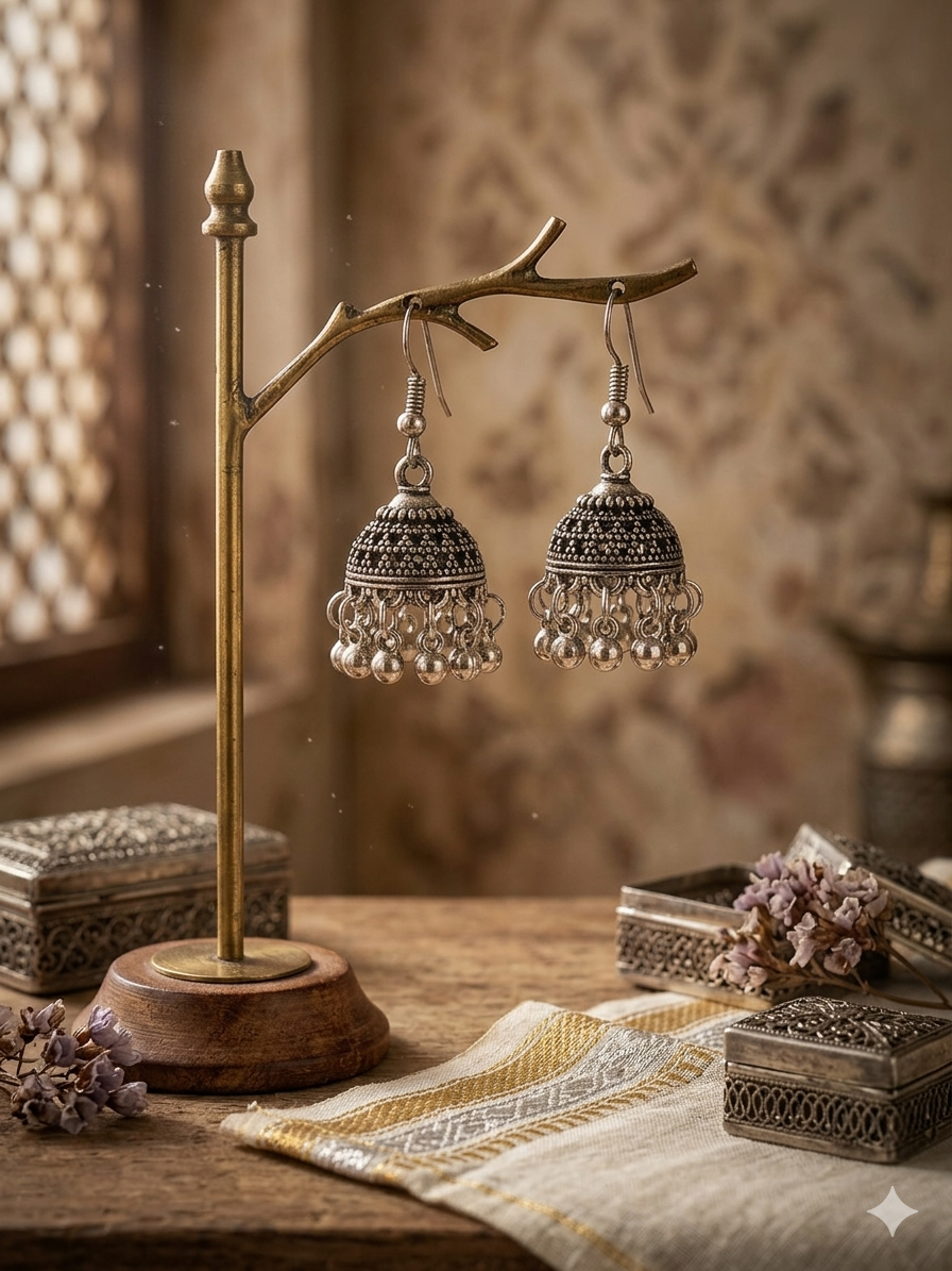 ✨ Vintage Silver Jhumka Earrings ✨