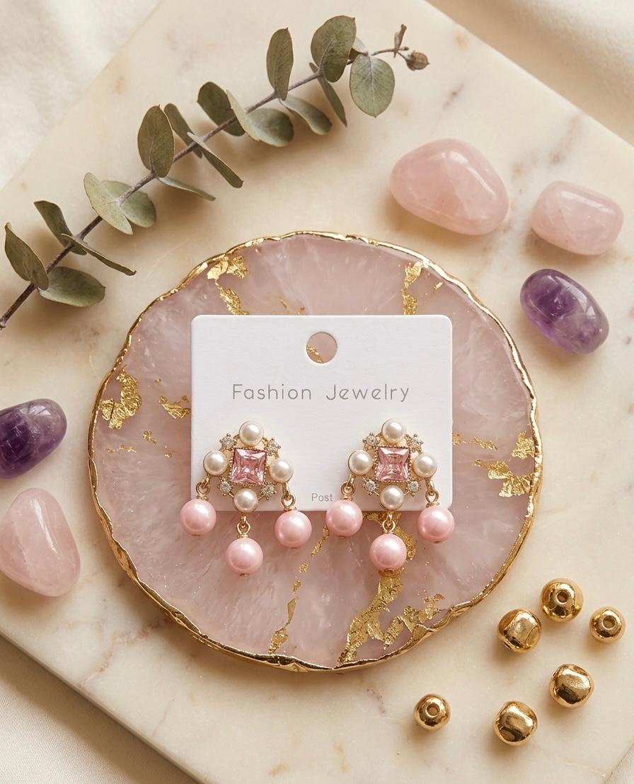 Blush Pearl Charm Earrings πβ¨