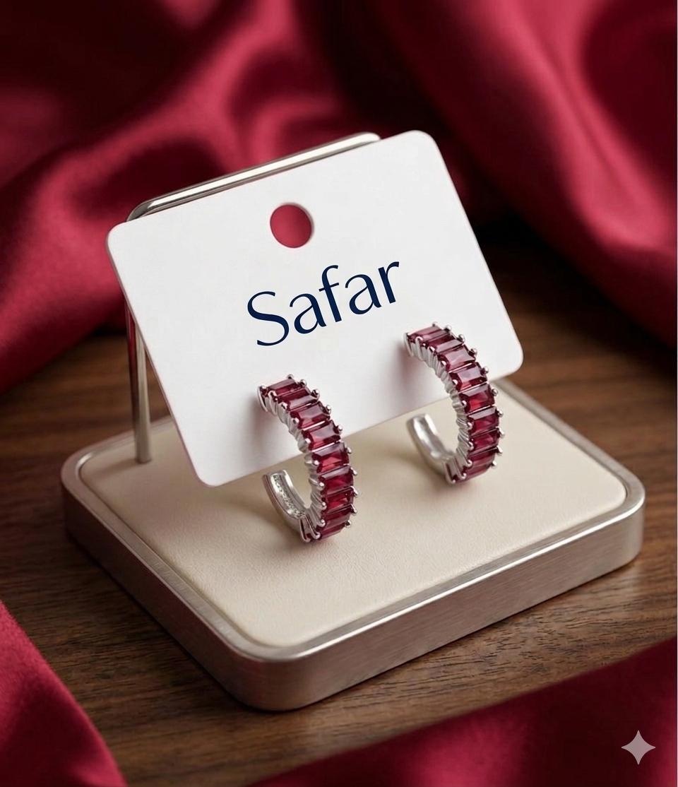 Safar Crystal Luxe Hoop Earrings