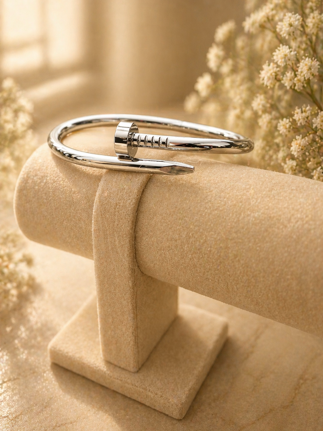 Silver Nail Bracelet – Modern Minimalist Style