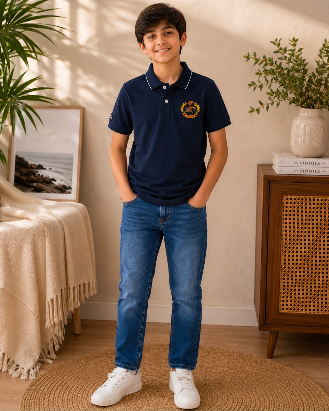 Boys Premium Navy Blue Polo Shirt