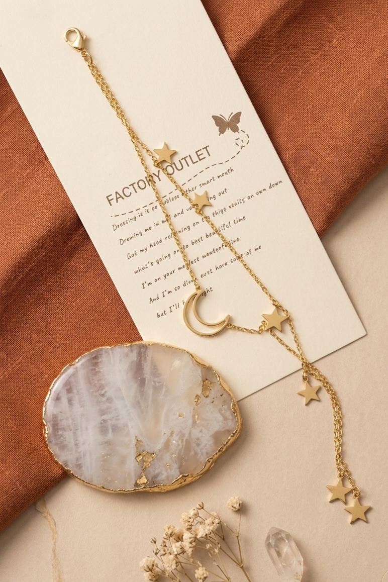 Celestial Moon & Stars Charm Bracelet