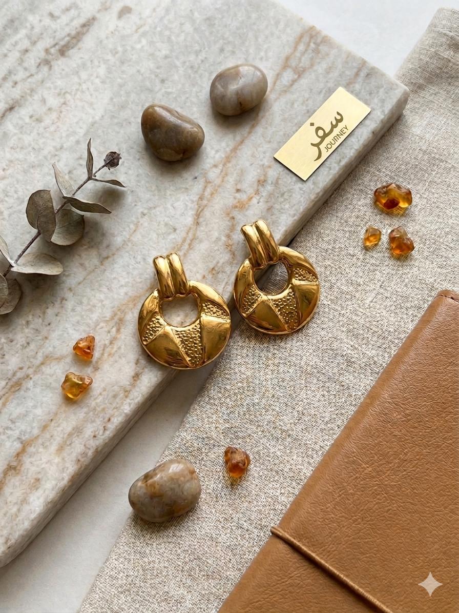 Vintage Gold Statement Earrings