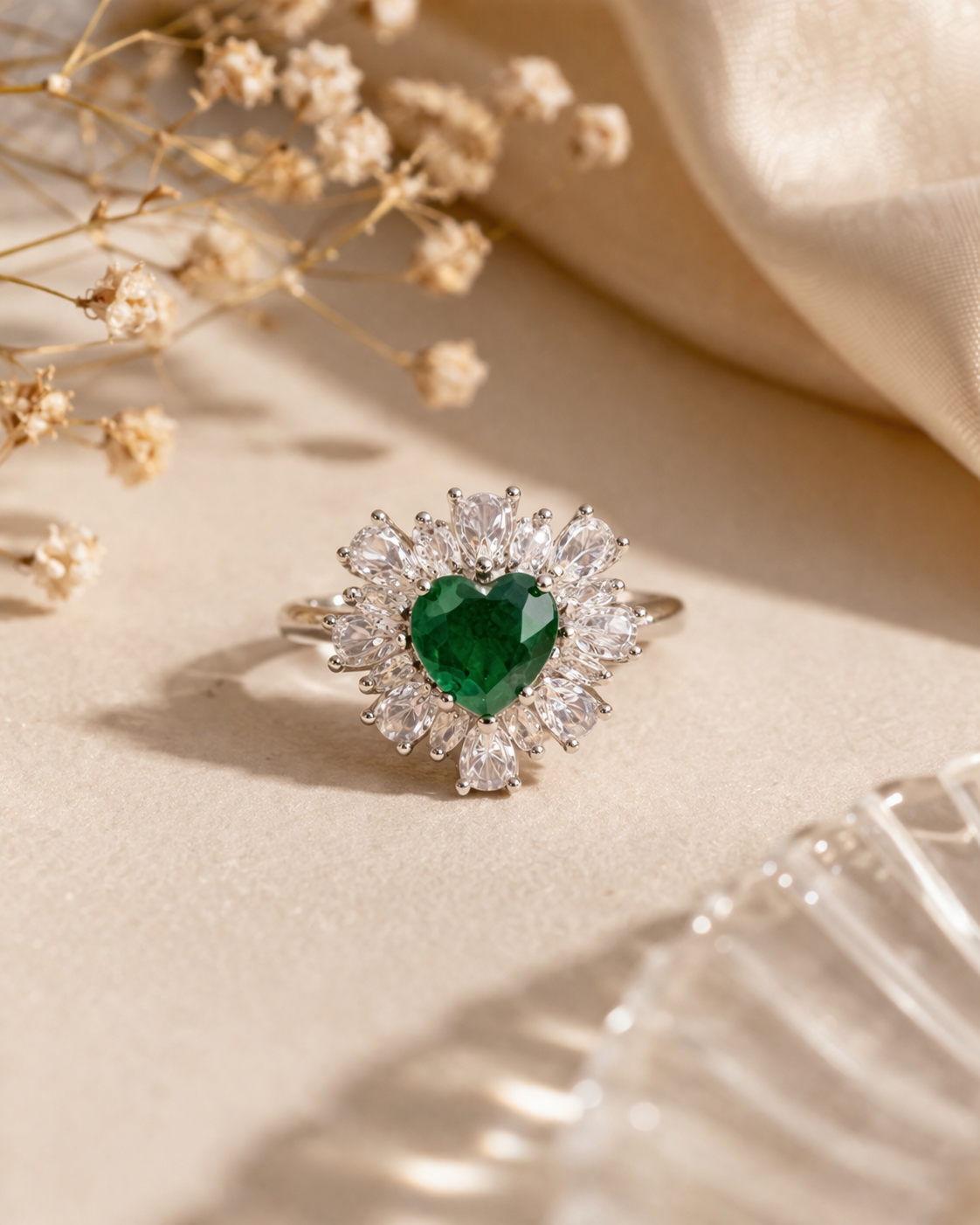 Celestial Heart Halo Ring Collection