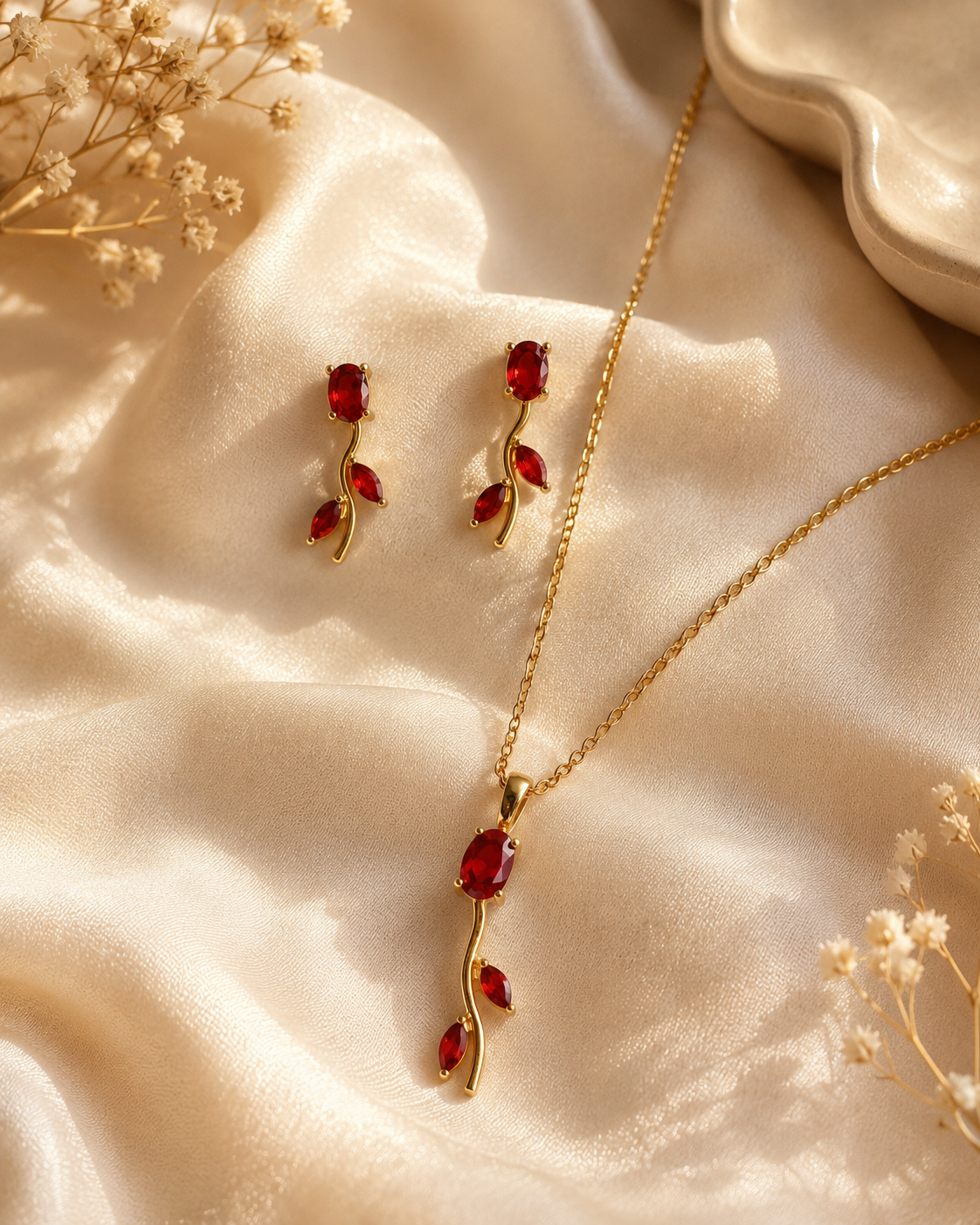 Tulip Bloom Necklace Set