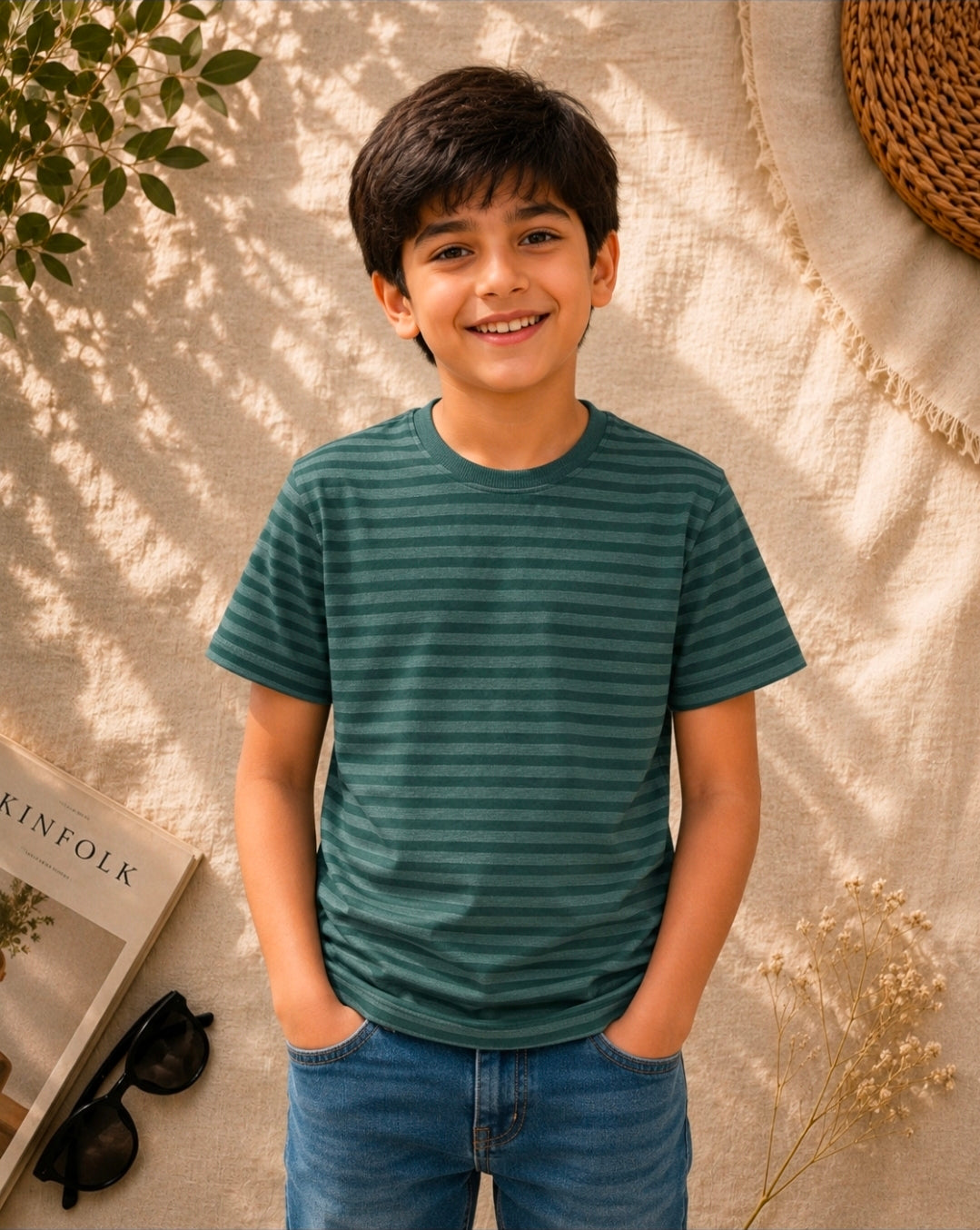 Forest Green Stripe Tee