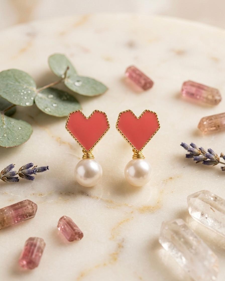 Sweetheart Pearl Earrings ❤️✨
