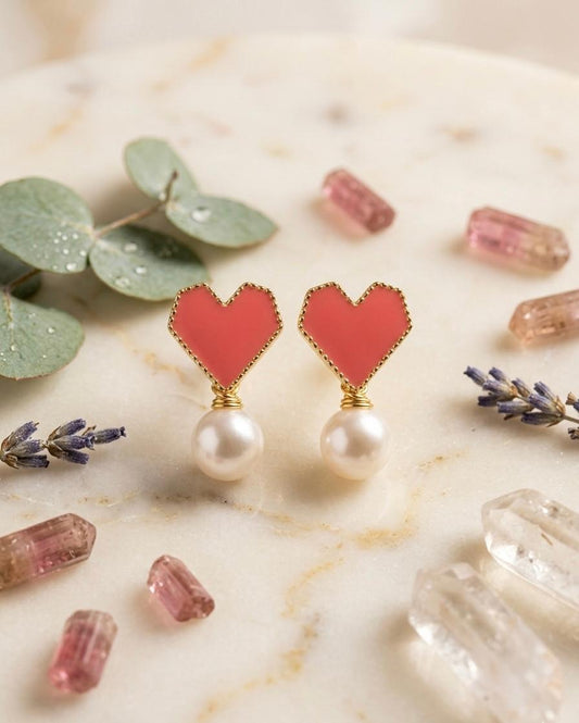 Sweetheart Pearl Earrings ❤️✨