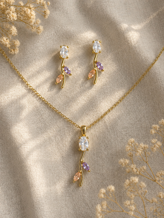 Tulip Bloom Necklace Set