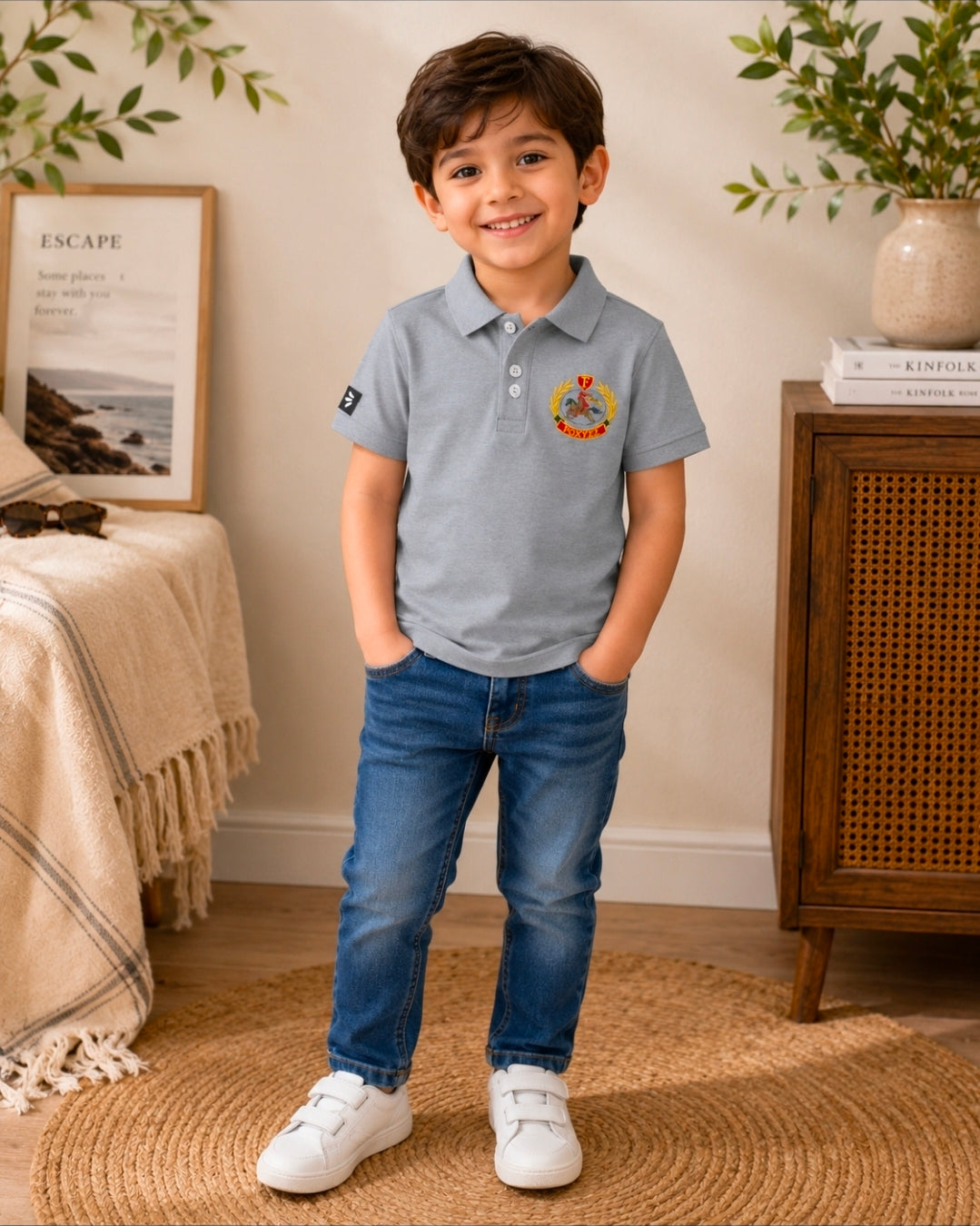 Boys Classic Grey Polo Shirt