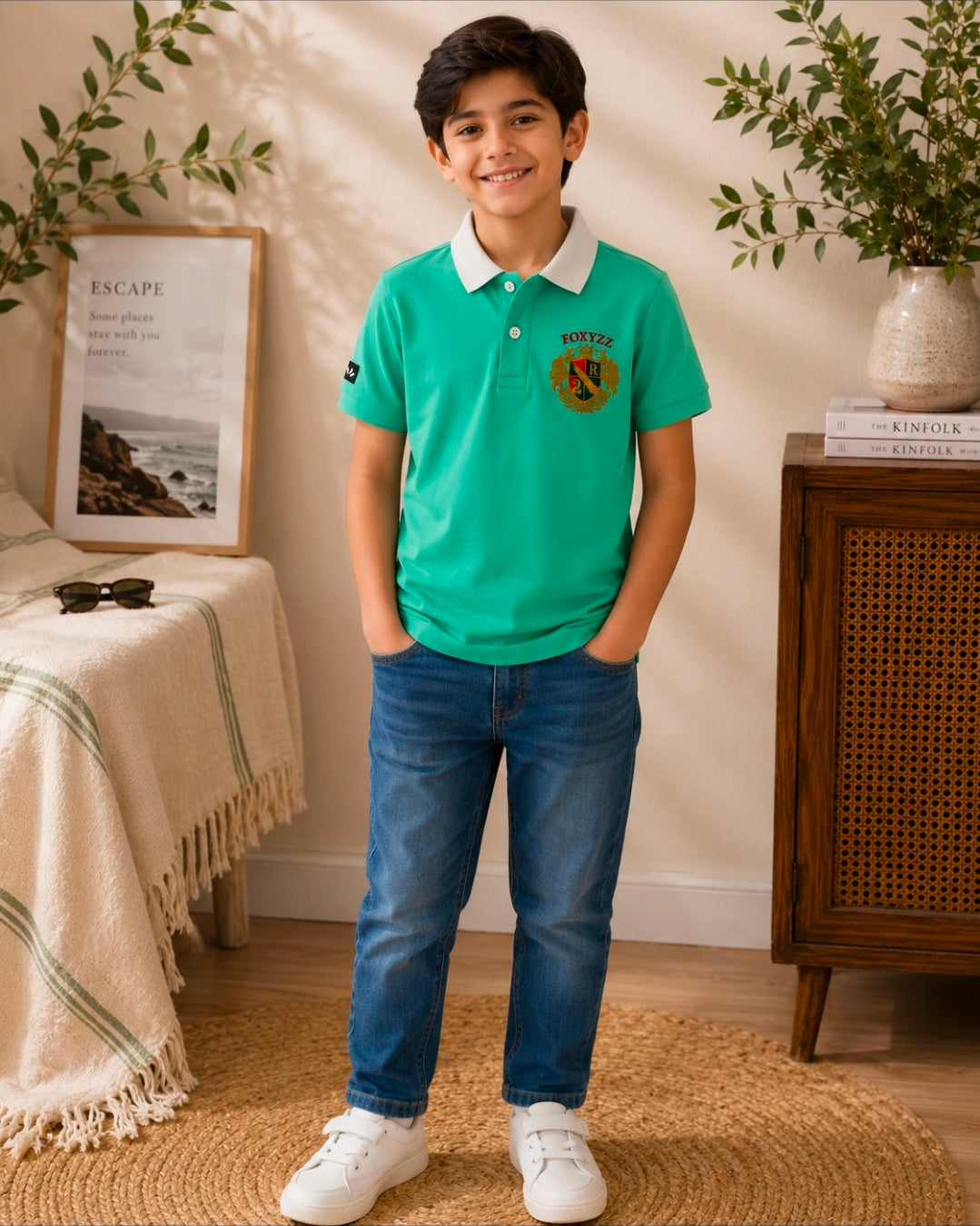 Boys Mint Green Polo Shirt