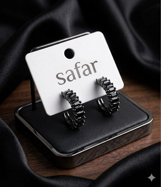 Safar Crystal Luxe Hoop Earrings