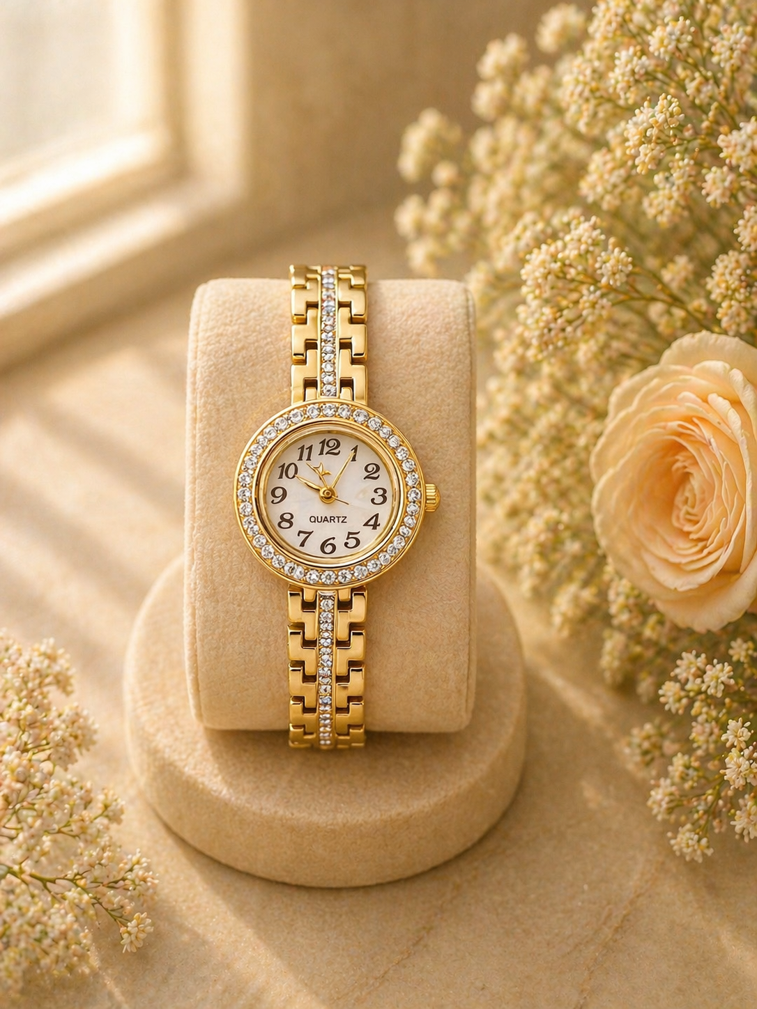 Elegant Gold Crystal Watch