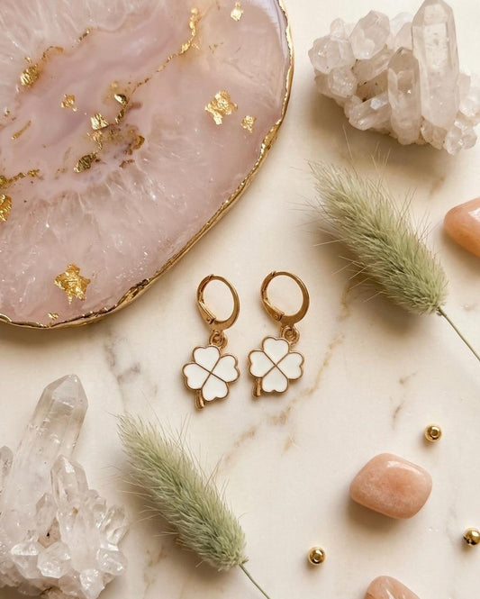 Lucky Clover Hoop Earrings