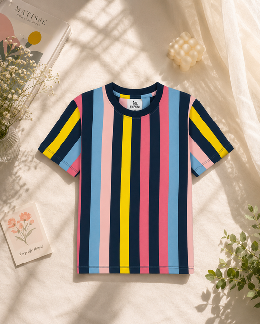Pastel Stripe Girls T-Shirt