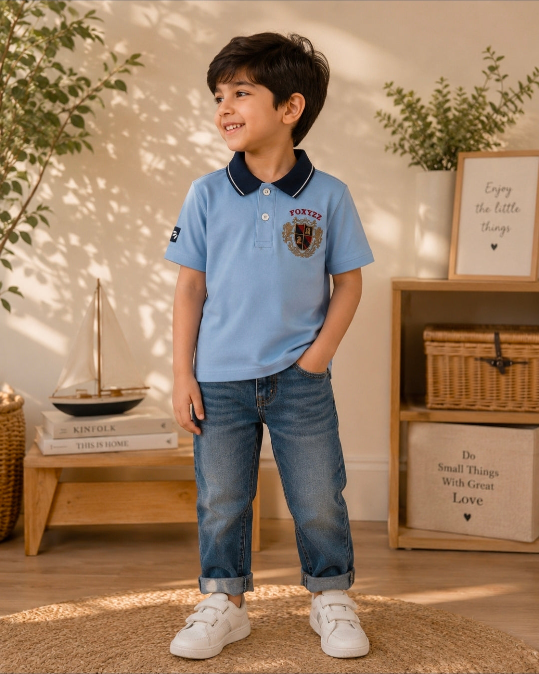 Boys Heritage Polo Shirt – Sky Blue