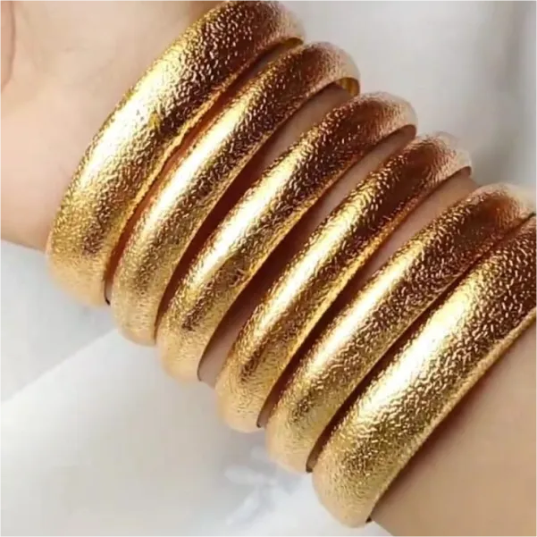 Golden Aura Textured Bangle Set ✨