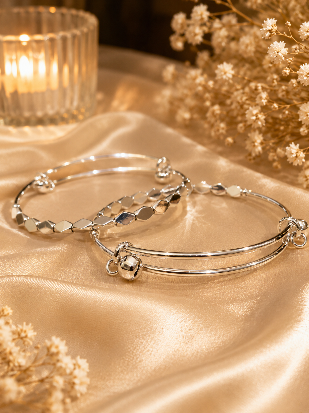 Silver Minimalist Bracelet Set