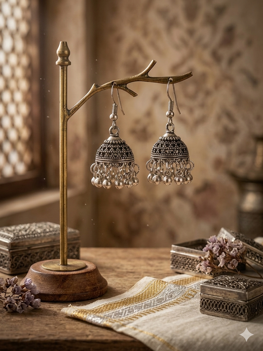 ✨ Vintage Silver Jhumka Earrings ✨