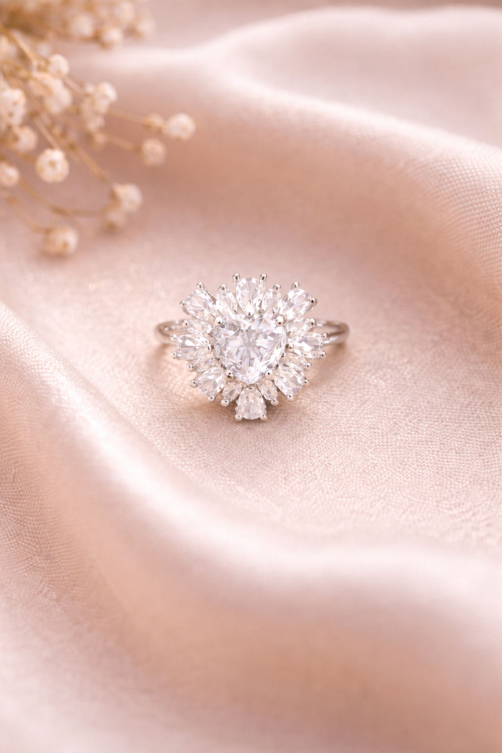 Celestial Heart Halo Ring Collection