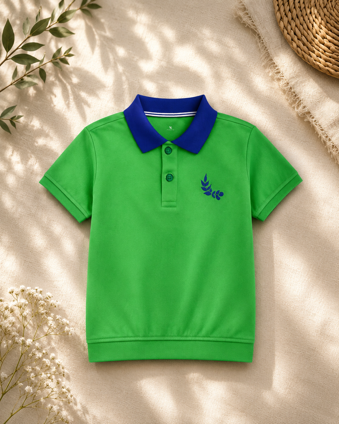 Emerald Bloom Polo Top