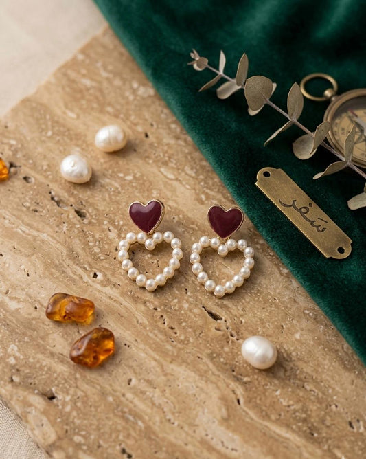 ❤️ Pearl Heart Drop Earrings ❤️