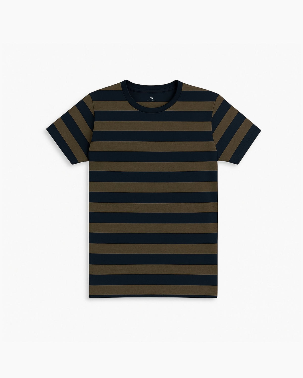 Navy & Olive Striped Essential Tee