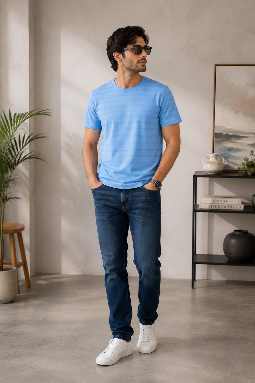 Men's Sky Blue Essential Tee