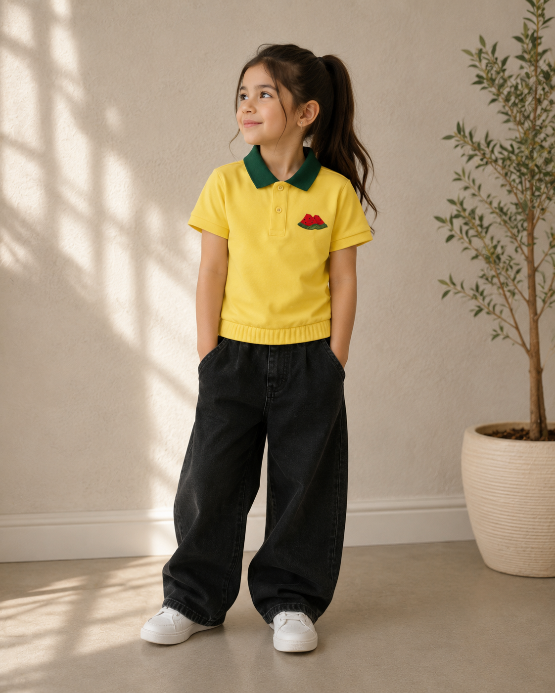 Girls Watermelon Polo Top