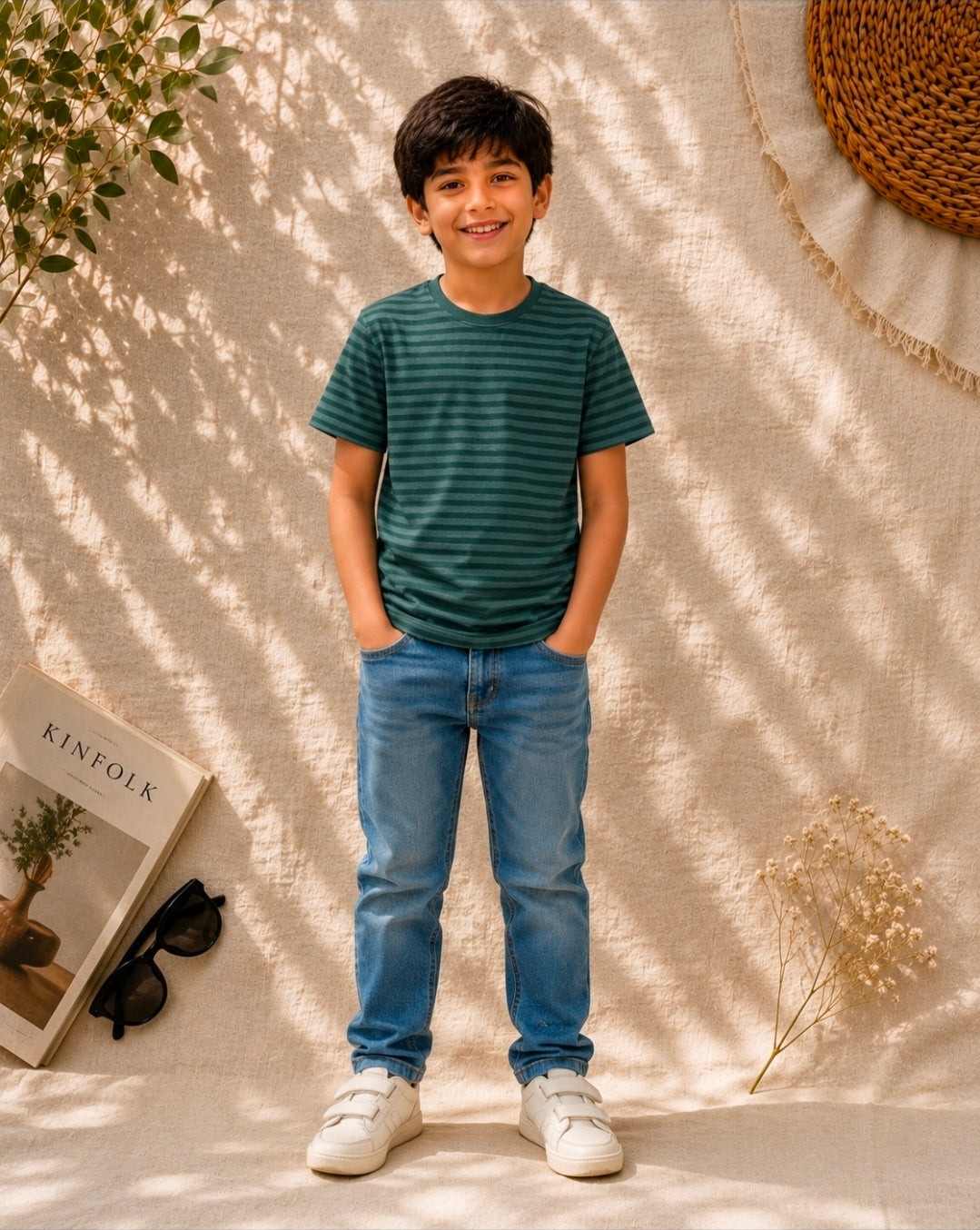 Forest Green Stripe Tee