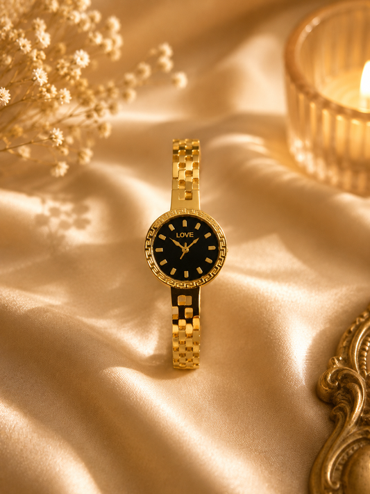 Love Watch Design Bracelet – Golden Edition