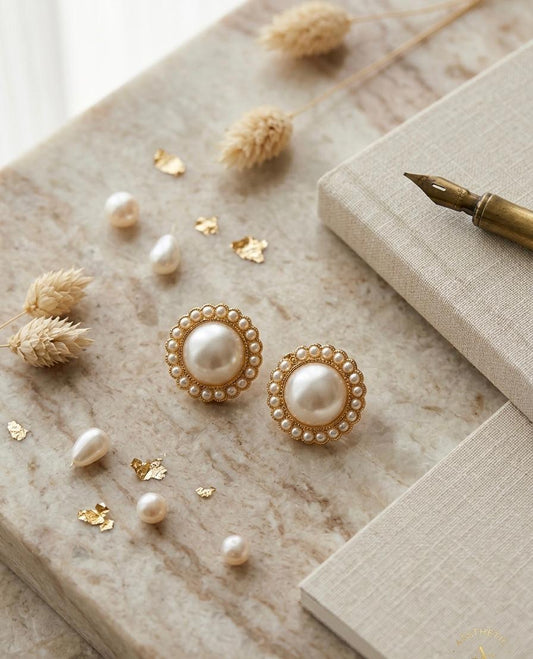 ✨ Elegant Pearl Stud Earrings ✨