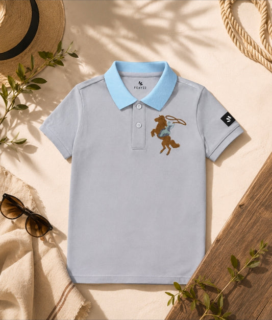 Boys Premium Polo Shirt – Sky Blue