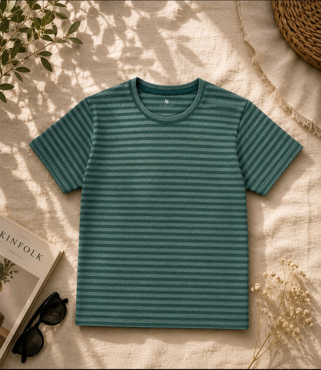 Forest Green Stripe Tee