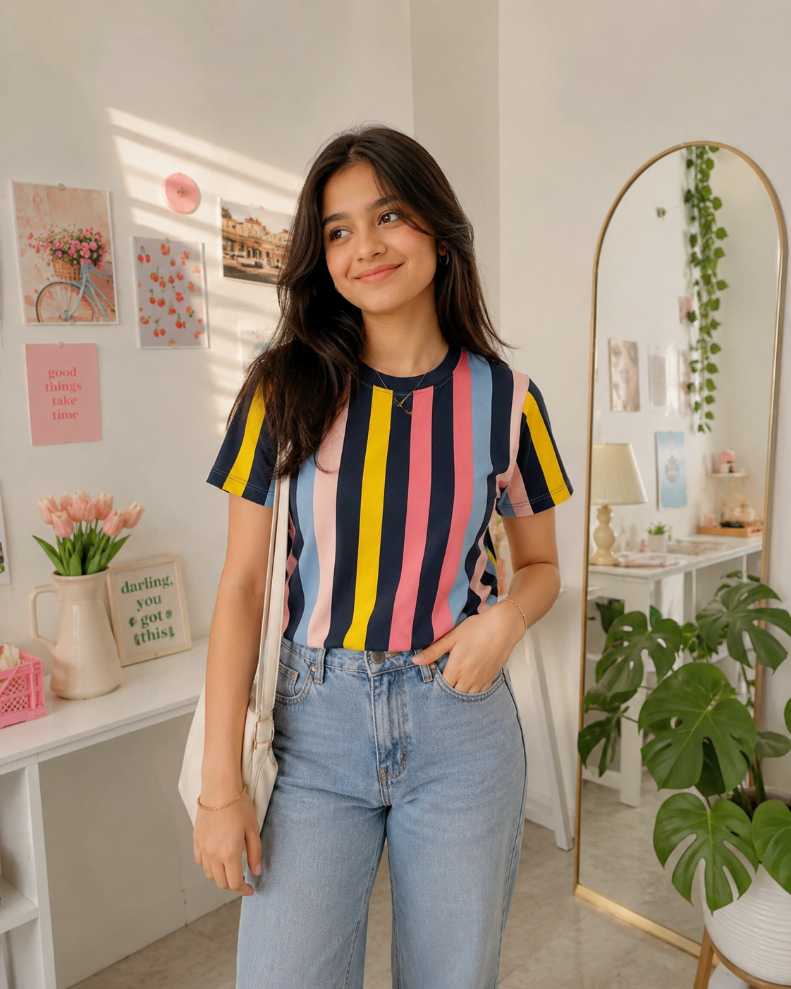 Pastel Stripe Girls T-Shirt
