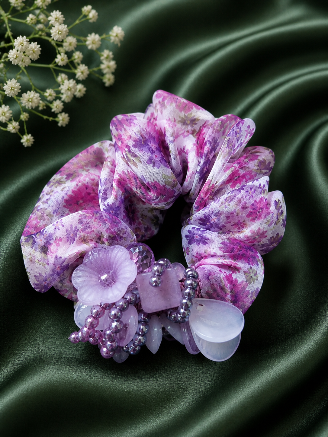 Floral Charm Scrunchie Collection