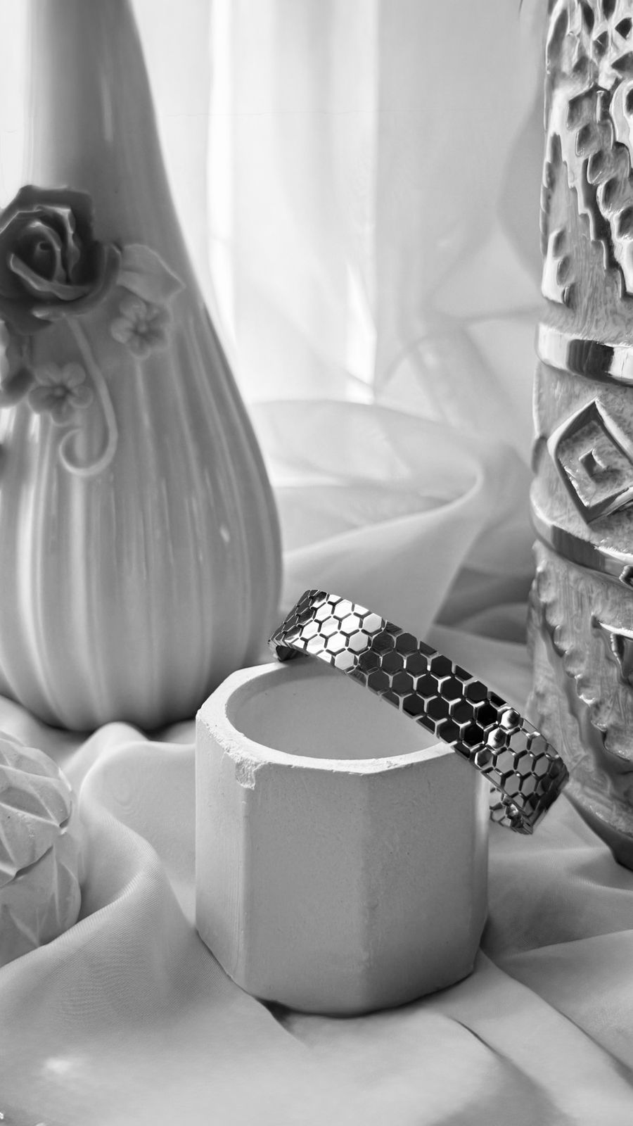 Silver Honeycomb Bracelet