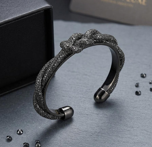 Black Crystal Knot Bracelet