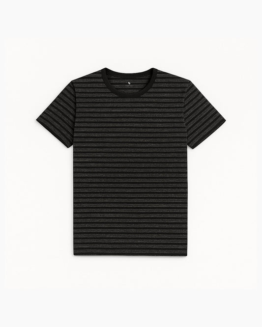 Men's Black Striped Classic Tee