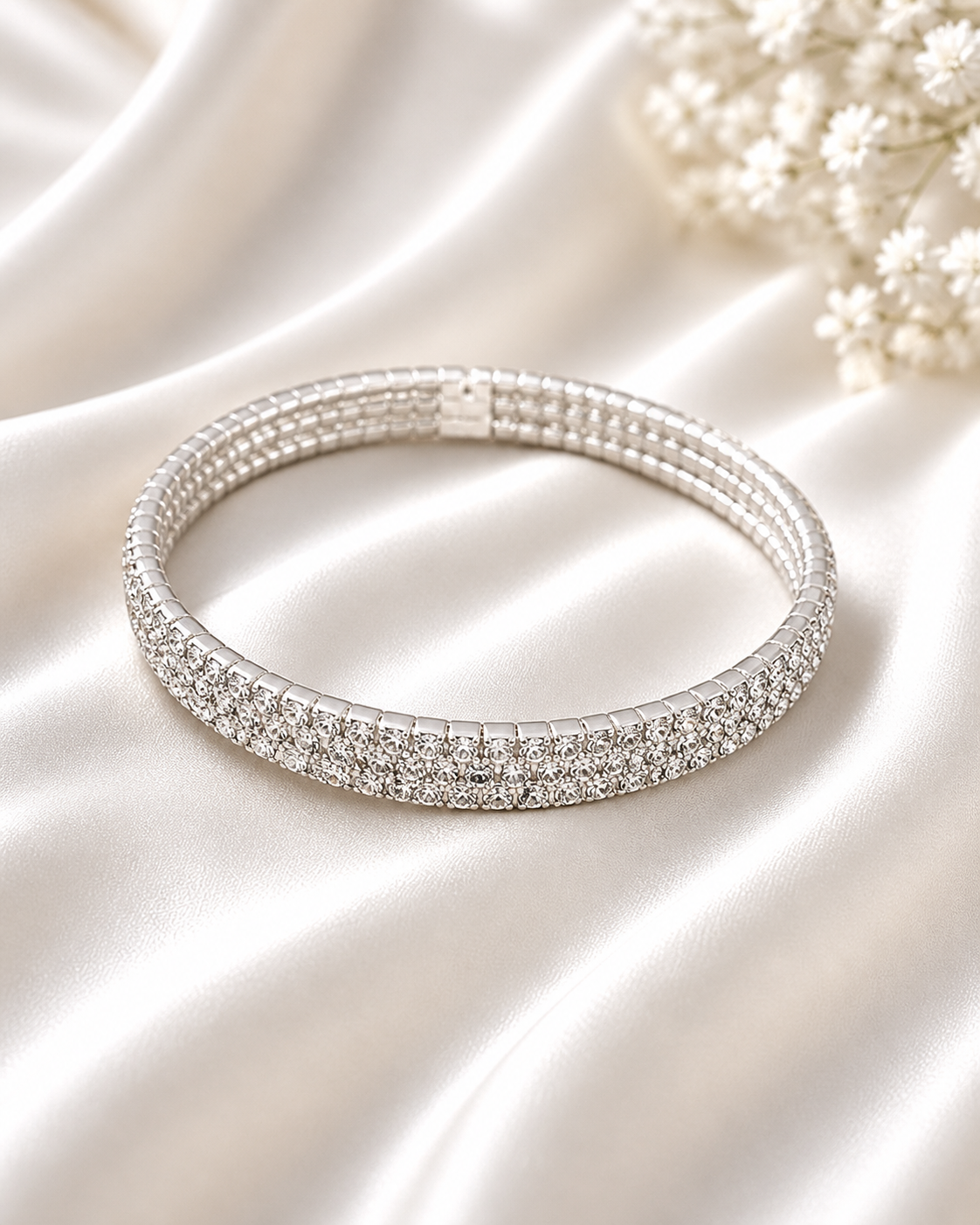 Crystal Flex Bracelet – Silver & Gold Edition