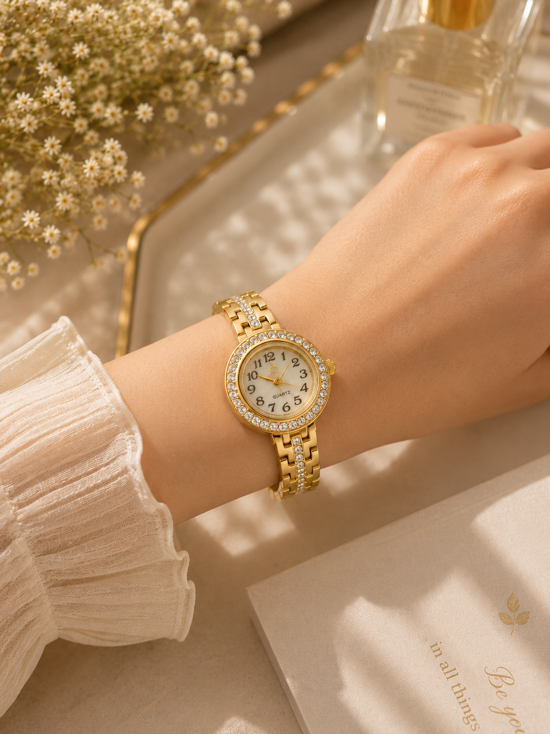 Elegant Gold Crystal Watch