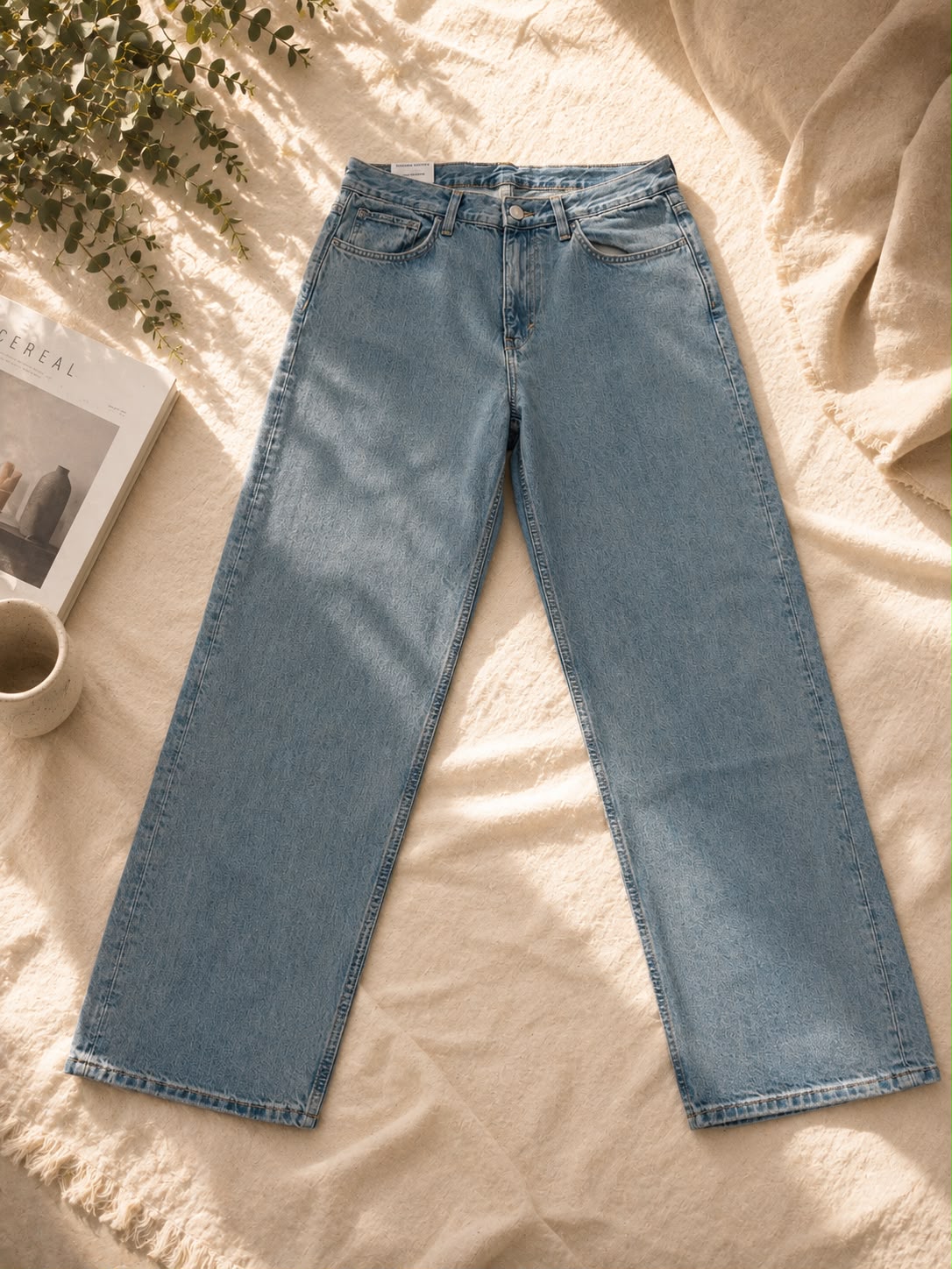 Women's Blue Tint Wide Leg Jeans – Premium Rigid Denim