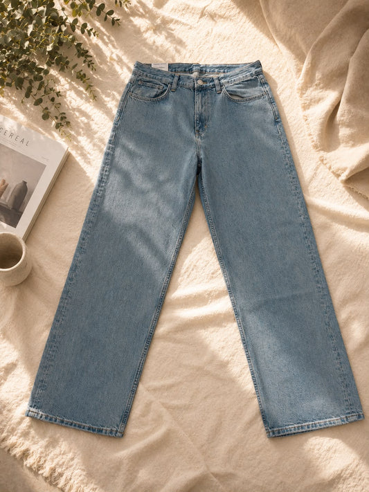 Women's Blue Tint Wide Leg Jeans – Premium Rigid Denim