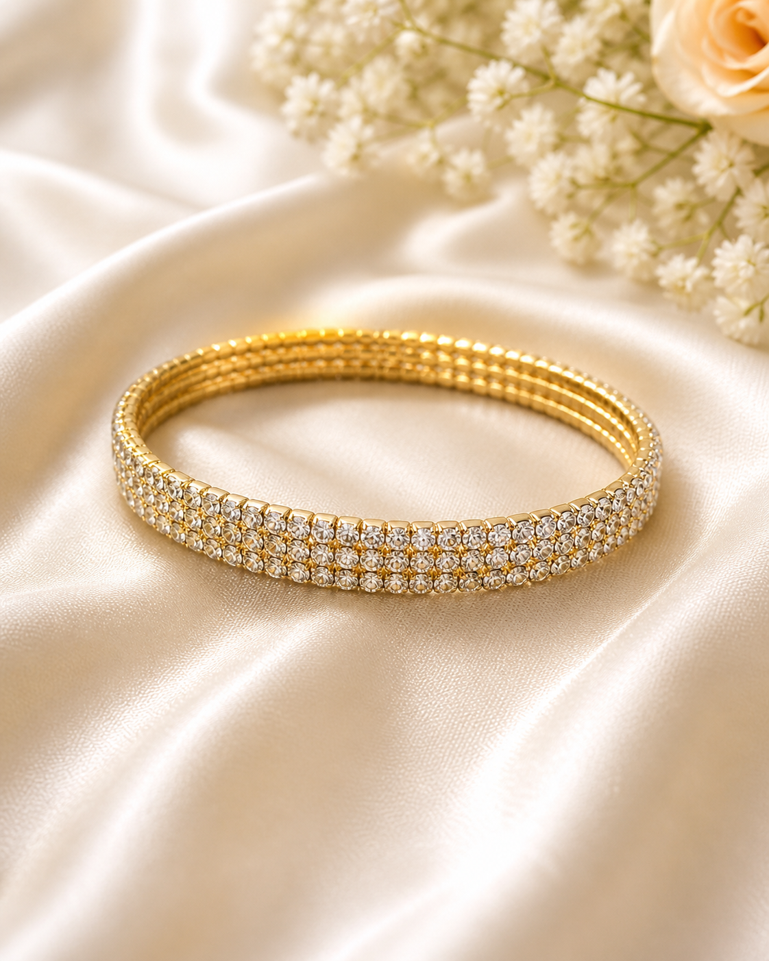 Crystal Flex Bracelet – Silver & Gold Edition