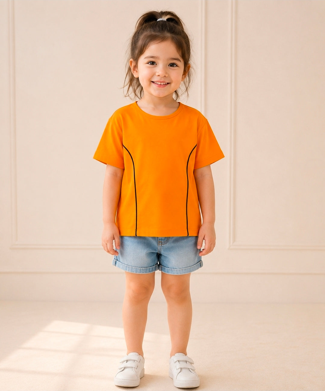 Sunset Glow Bow Back Tee – Orange
