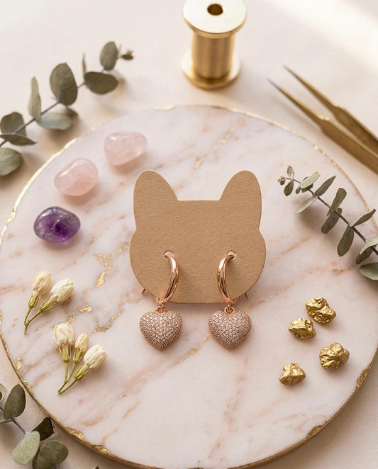 Rose Gold Heart Hoop Earrings